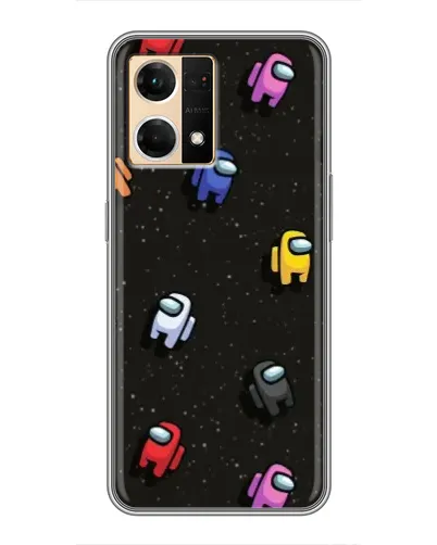 Чехол для OPPO Reno7 Pro 5G с картинкой «Космический паттерн Among Us»