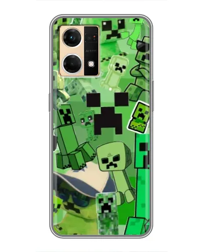 Чехол для OPPO Reno7 Pro 5G с картинкой «Криперы Minecraft»