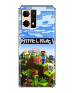 Чехол для OPPO Reno7 Pro 5G с картинкой «Minecraft классический мир»