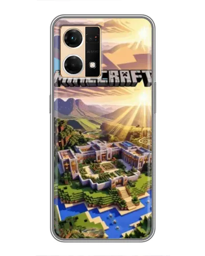 Чехол для OPPO Reno7 Pro 5G с картинкой «Minecraft панорама»
