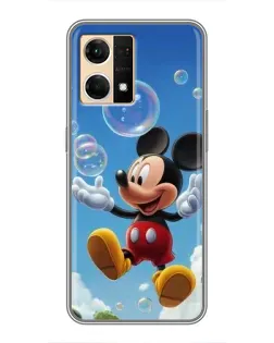 Чехол для OPPO Reno7 Pro 5G с картинкой «Mickey и мыльные пузыри»