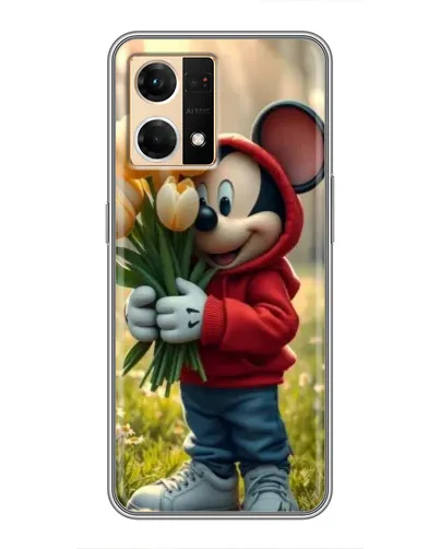 Чехол для OPPO Reno7 Pro 5G с картинкой «Микки с тюльпанами»