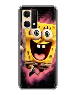 Чехол для OPPO Reno7 Pro 5G с картинкой «Взрывной Спанч Боб»
