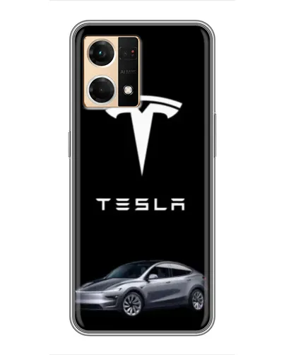 Чехол для OPPO Reno7 Pro 5G с картинкой «Tesla Model Y»