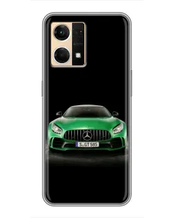 Чехол для OPPO Reno7 Pro 5G с картинкой «Mercedes — неоновый лого»