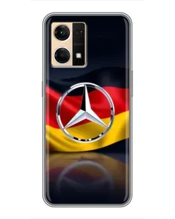 Чехол для OPPO Reno7 Pro 5G с картинкой «Mercedes — флаг Германии»