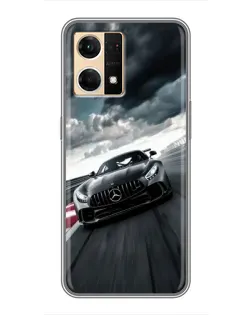 Чехол для OPPO Reno7 Pro 5G с картинкой «Гоночный Mercedes AMG»