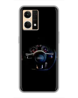 Чехол для OPPO Reno7 Pro 5G с картинкой «Салон Audi — руль»