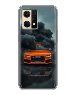 Чехол для OPPO Reno7 Pro 5G с картинкой «Audi в облаках дыма»