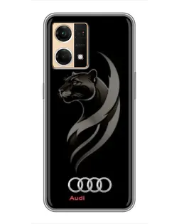 Чехол для OPPO Reno7 Pro 5G с картинкой «Графика — пантера и Audi»