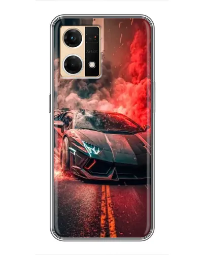 Чехол для OPPO Reno7 Pro 5G с картинкой «Lamborghini красный дым»