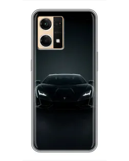 Чехол для OPPO Reno7 Pro 5G с картинкой «Черный Lamborghini Aventador»