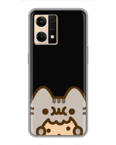 Чехол для OPPO Reno7 Pro 5G с картинкой «Пушин на черном»