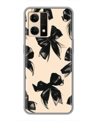 Чехол для OPPO Reno7 Pro 5G с картинкой «Паттерн черные банты» Чехол для OPPO Reno7 Pro 5G с картинкой «Паттерн черные банты»