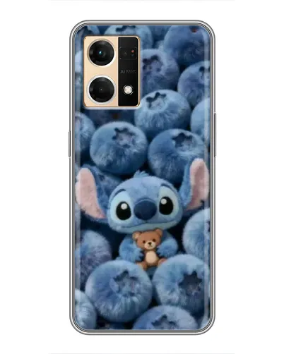 Чехол для OPPO Reno7 Pro 5G с картинкой «Стич и голубика» Чехол для OPPO Reno7 Pro 5G с картинкой «Стич и голубика»