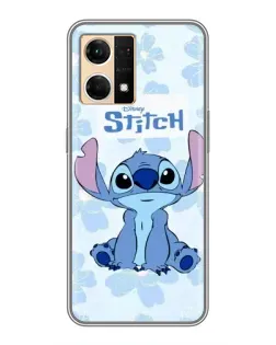 Чехол для OPPO Reno7 Pro 5G с картинкой «Stitch среди цветов»