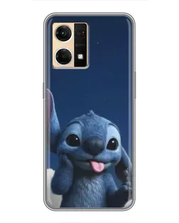 Чехол для OPPO Reno7 Pro 5G с картинкой «Стич в облаках»