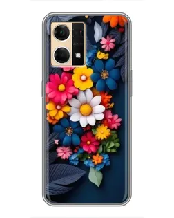 Чехол для OPPO Reno7 Pro 5G с картинкой «Цветочная феерия»