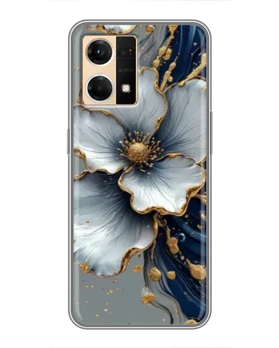 Чехол для OPPO Reno7 Pro 5G с картинкой «Белый цветок и золотой флюид» Чехол для OPPO Reno7 Pro 5G с картинкой «Белый цветок и золотой флюид»