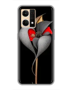 Чехол для OPPO Reno7 Pro 5G с картинкой «Серебряный фантазийный цветок»