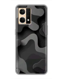 Чехол для OPPO Reno7 Pro 5G с картинкой «Темный абстрактный камуфляж»