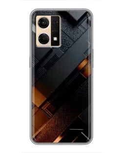 Чехол для OPPO Reno7 Pro 5G с картинкой «Черные геометрические блоки»