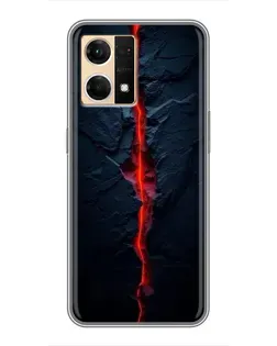 Чехол для OPPO Reno7 Pro 5G с картинкой «Kрасная лавовая трещина»