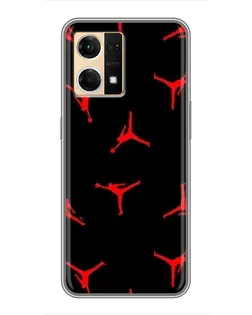 Чехол для OPPO Reno7 4G с картинкой «Jordan Red Pattern»
