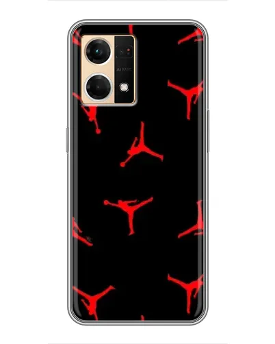 Чехол для OPPO Reno7 4G с картинкой «Jordan Red Pattern»