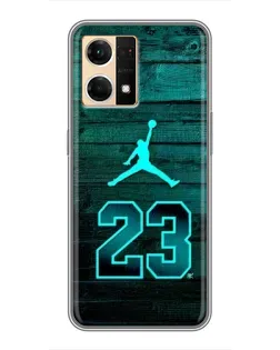 Чехол для OPPO Reno7 4G с картинкой «Jordan Cyan 23»