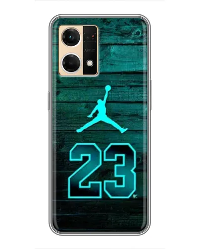 Чехол для OPPO Reno7 4G с картинкой «Jordan Cyan 23»