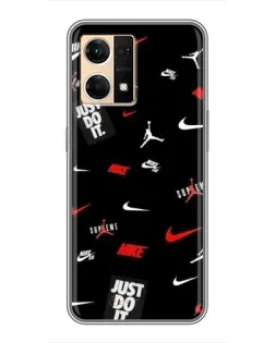 Чехол для OPPO Reno7 4G с картинкой «Nike Mix Pattern»