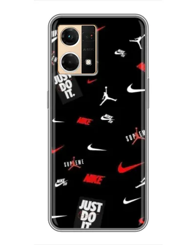 Чехол для OPPO Reno7 4G с картинкой «Nike Mix Pattern»