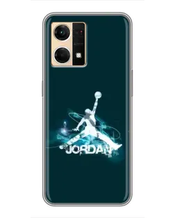 Чехол для OPPO Reno7 4G с картинкой «Jordan Blue Fire»