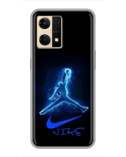 Чехол для OPPO Reno7 4G с картинкой «Jordan Neon Blue»