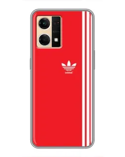 Чехол для OPPO Reno7 4G с картинкой «Красный минимализм Adidas» Чехол для OPPO Reno7 4G с картинкой «Красный минимализм Adidas»