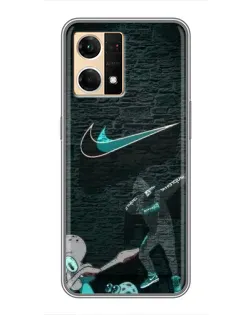 Чехол для OPPO Reno7 4G с картинкой «Спортивный арт Nike»