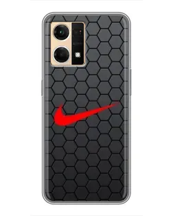 Чехол для OPPO Reno7 4G с картинкой «Nike — карбоновая сетка»