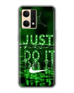 Чехол для OPPO Reno7 4G с картинкой «Зеленый неоновый Nike» Чехол для OPPO Reno7 4G с картинкой «Зеленый неоновый Nike»