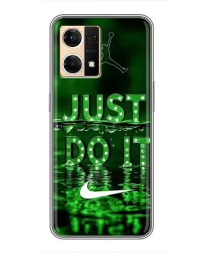 Чехол для OPPO Reno7 4G с картинкой «Зеленый неоновый Nike»