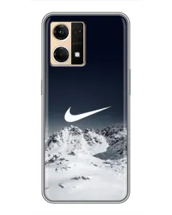 Чехол для OPPO Reno7 4G с картинкой «Nike — зимние горы» Чехол для OPPO Reno7 4G с картинкой «Nike — зимние горы»