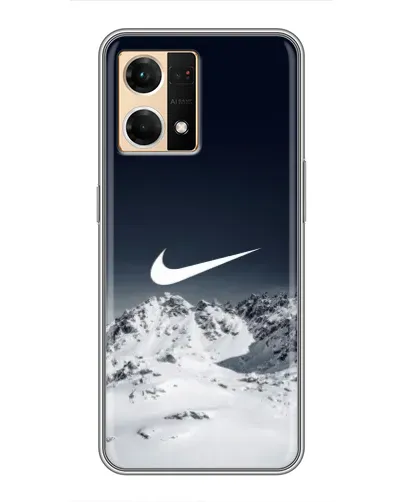 Чехол для OPPO Reno7 4G с картинкой «Nike — зимние горы»