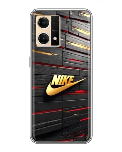 Чехол для OPPO Reno7 4G с картинкой «Золотой Nike на металле»