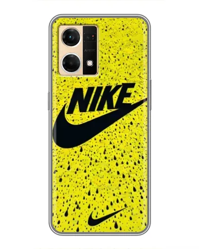 Чехол для OPPO Reno7 4G с картинкой «Желтый текстурный Nike»