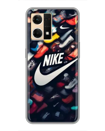 Чехол для OPPO Reno7 4G с картинкой «Коллекция кроссовок Nike»