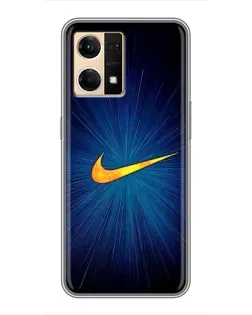 Чехол для OPPO Reno7 4G с картинкой «Синий пульс Nike» Чехол для OPPO Reno7 4G с картинкой «Синий пульс Nike»