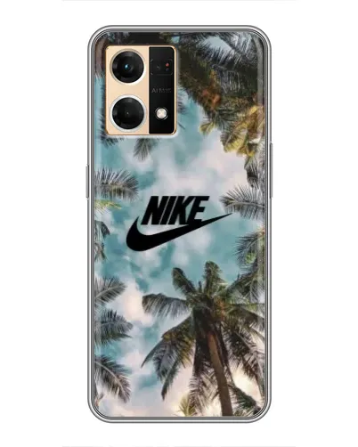 Чехол для OPPO Reno7 4G с картинкой «Тропический принт Nike» Чехол для OPPO Reno7 4G с картинкой «Тропический принт Nike»