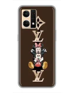 Чехол для OPPO Reno7 4G с картинкой «LV и Микки Маус»
