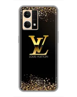 Чехол для OPPO Reno7 4G с картинкой «LV — золотые искры»