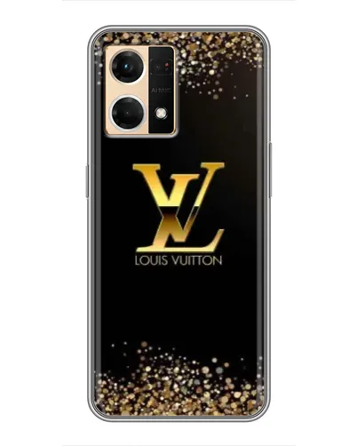 Чехол для OPPO Reno7 4G с картинкой «LV — золотые искры»